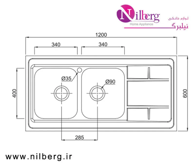 سینک  روکار کن مدل 9052P gallery1