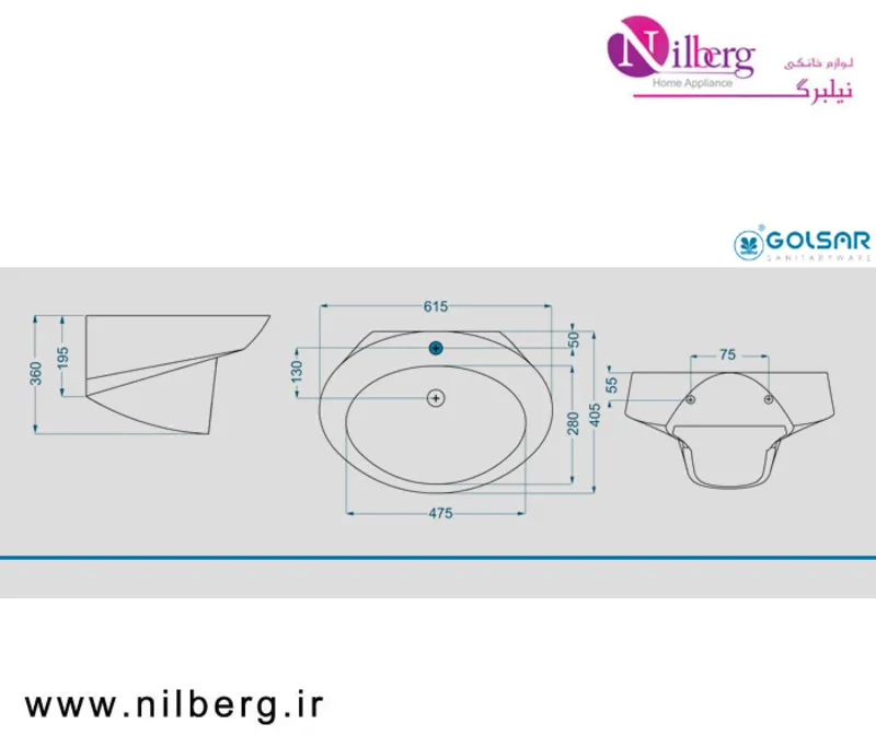روشویی نیم پایه گلسار مدل الیت gallery2