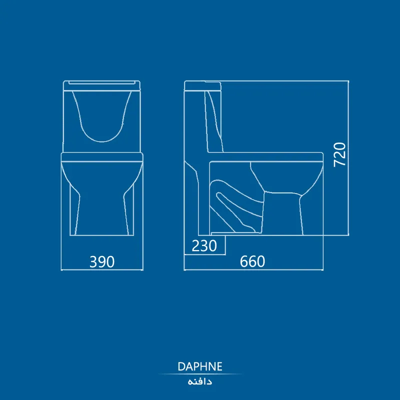 توالت فرنگی وال هنگ چینی کرد مدل دافنه / Daphne gallery6