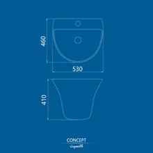 روشویی نیم پایه دیواری چینی کرد کانسپت / Concept gallery6