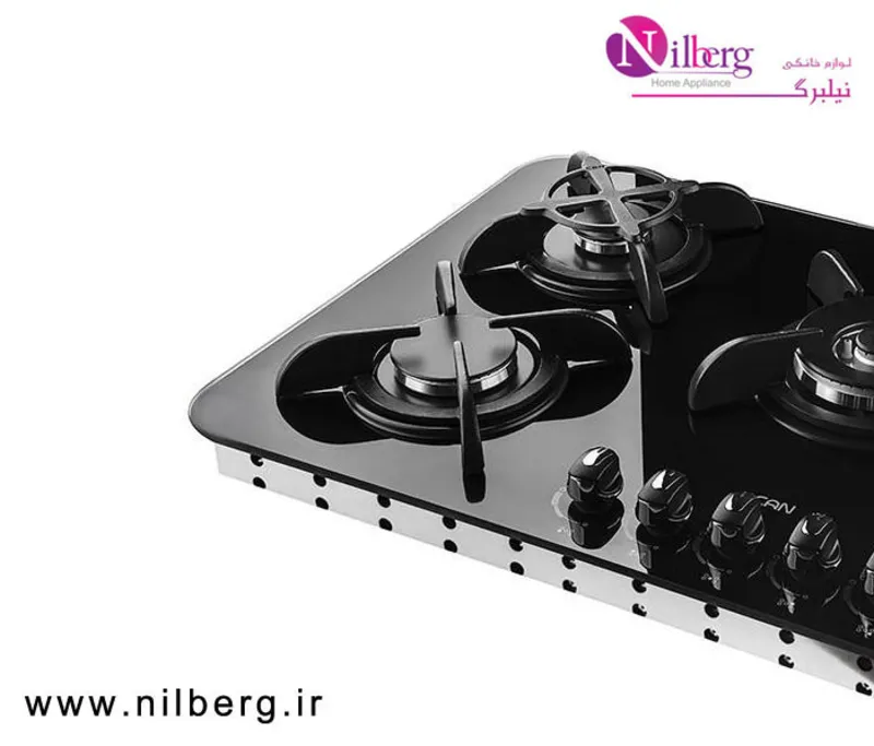 اجاق گاز شیشه ای مشکی کن مدل پاردیک gallery4